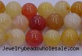 CRO1162 15.5 inches 8mm round golden silk jade beads wholesale