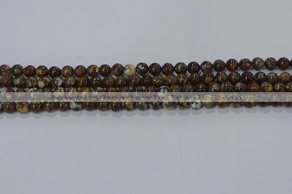 CRO1170 15.5 inches 4mm round fire lace opal gemstone beads