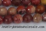 CRO1190 15.5 inches 8mm faceted round red porcelain beads