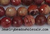 CRO1191 15.5 inches 10mm faceted round red porcelain beads