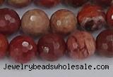 CRO1192 15.5 inches 12mm faceted round red porcelain beads