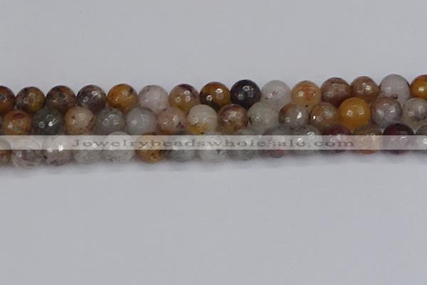 CRO1199 15.5 inches 12mm faceted round mixed lodalite quartz beads