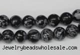 CRO122 15.5 inches 8mm round snowflake obsidian beads wholesale