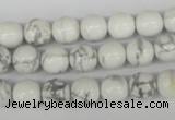 CRO132 15.5 inches 8mm round white howlite turquoise beads wholesale