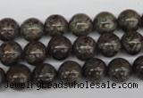 CRO139 15.5 inches 8mm round Chinese snowflake obsidian beads wholesale