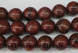 CRO193 15.5 inches 10mm round sesame red jasper beads wholesale