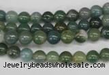 CRO22 15.5 inches 6mm round moss agate gemstone beads wholesale