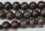 CRO224 15.5 inches 10mm round Chinese snowflake obsidian beads wholesale