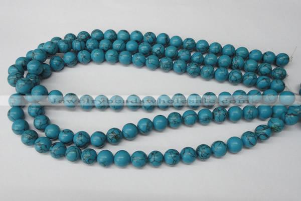 CRO226 15.5 inches 10mm round synthetic turquoise beads wholesale