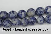 CRO246 15.5 inches 10mm round blue spot stone beads wholesale