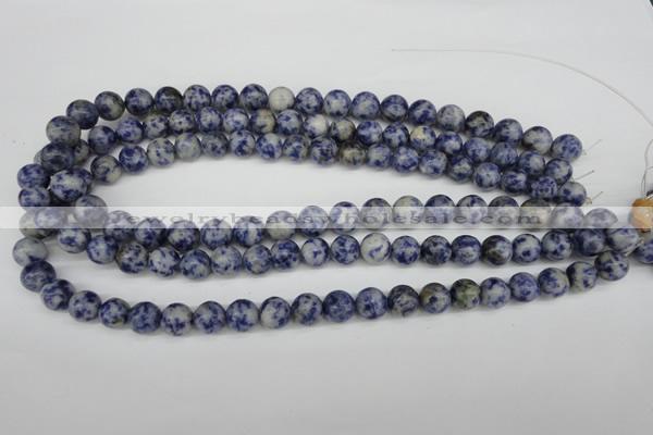 CRO246 15.5 inches 10mm round blue spot stone beads wholesale