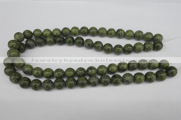 CRO286 15.5 inches 12mm round green lace gemstone beads wholesale