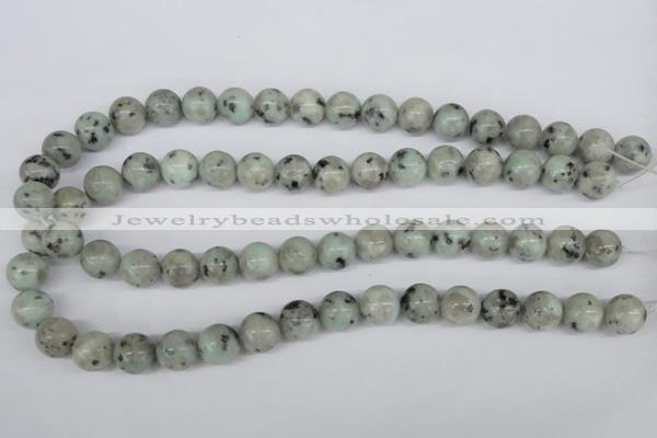 CRO314 15.5 inches 12mm round kiwi stone beads wholesale