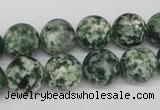 CRO348 15.5 inches 12mm round green spot gemstone beads wholesale