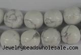 CRO364 15.5 inches 12mm round white howlite turquoise beads wholesale