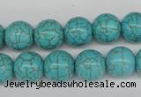 CRO365 15.5 inches 12mm round synthetic turquoise beads wholesale