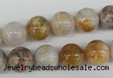 CRO384 15.5 inches 14mm round bamboo leaf agate beads wholesale