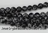 CRO39 15.5 inches 6mm round snowflake obsidian beads wholesale