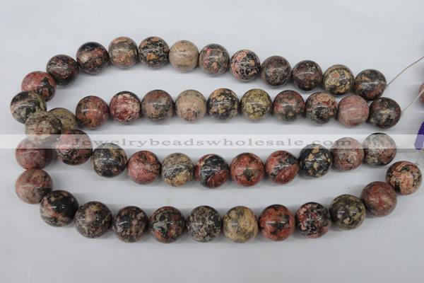 CRO403 15.5 inches 14mm round red leopard skin jasper beads wholesale