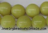 CRO454 15.5 inches 16mm round lemon jade beads wholesale