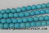 CRO47 15.5 inches 6mm round synthetic turquoise beads wholesale