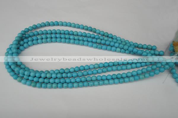 CRO47 15.5 inches 6mm round synthetic turquoise beads wholesale