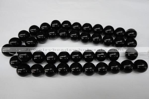 CRO482 15.5 inches 18mm round black agate beads wholesale