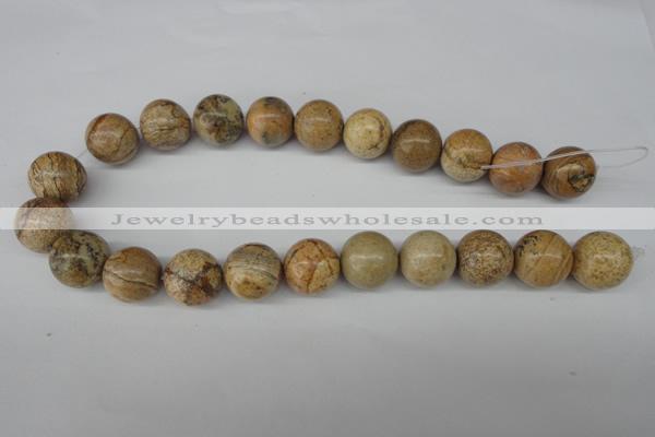 CRO485 15.5 inches 18mm round picture jasper beads wholesale