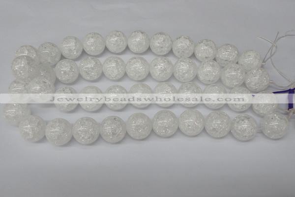 CRO497 15.5 inches 18mm round crack rock crystal beads wholesale