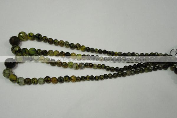 CRO703 15.5 inches 6mm – 14mm faceted round dragon veins agate beads