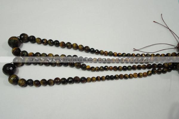 CRO709 15.5 inches 6mm – 16mm faceted round yellow tiger eye beads