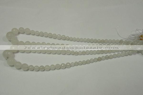 CRO712 15.5 inches 6mm – 14mm faceted round candy jade beads