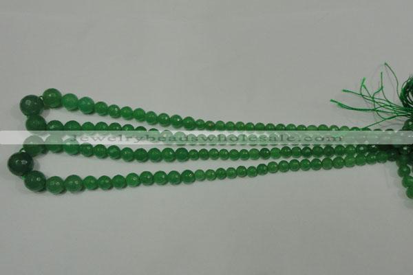 CRO717 15.5 inches 6mm – 14mm faceted round candy jade beads