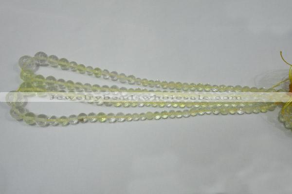 CRO732 15.5 inches 6mm – 14mm faceted round yellow quartz beads