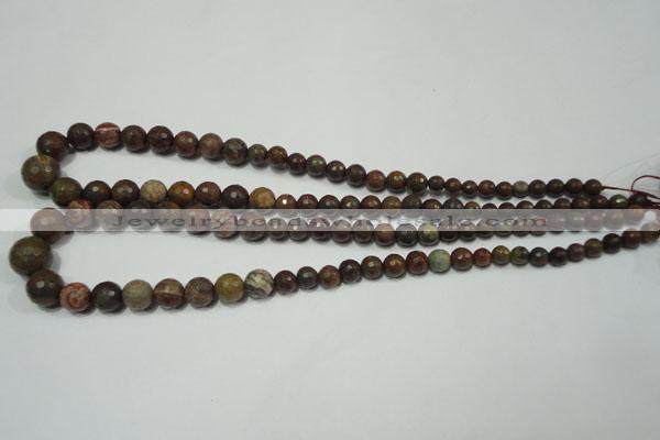 CRO735 15.5 inches 6mm – 14mm faceted round stripe jasper beads