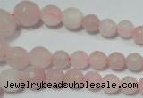 CRO742 15.5 inches 6mm – 14mm faceted round rose quartz beads