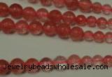 CRO745 15.5 inches 6mm – 14mm faceted round cherry quartz beads