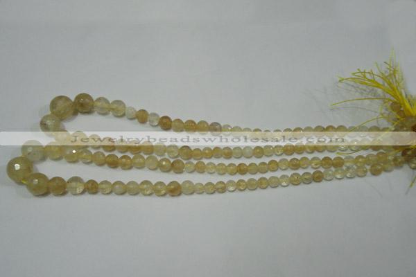 CRO747 15.5 inches 6mm – 14mm faceted round watermelon yellow beads