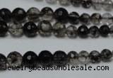 CRO749 15.5 inches 6mm – 14mm faceted round watermelon black beads