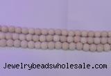 CRO790 15.5 inches 4mm round matte rice white fossil beads