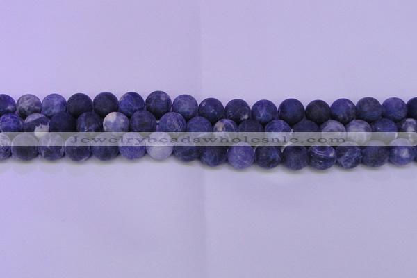 CRO802 15.5 inches 8mm round matte sodalite gemstone beads