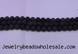 CRO840 15.5 inches 4mm round matte smoky quartz beads