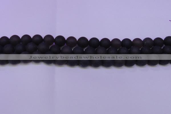 CRO843 15.5 inches 10mm round matte smoky quartz beads