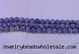 CRO850 15.5 inches 4mm round matte blue spot beads