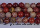 CRO870 15.5 inches 4mm round red porcelain beads wholesale