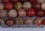 CRO872 15.5 inches 8mm round red porcelain beads wholesale