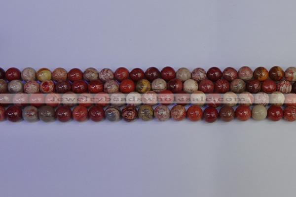 CRO872 15.5 inches 8mm round red porcelain beads wholesale