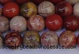 CRO873 15.5 inches 10mm round red porcelain beads wholesale