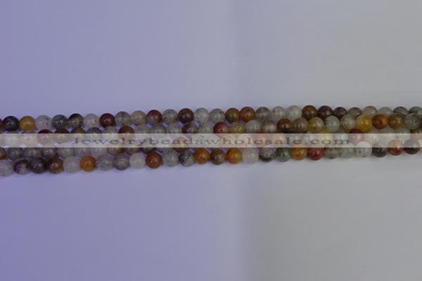 CRO890 15.5 inches 4mm round mixed lodalite quartz beads wholesale