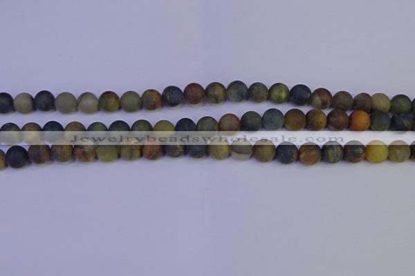 CRO912 15.5 inches 8mm round matte golden pietersite beads